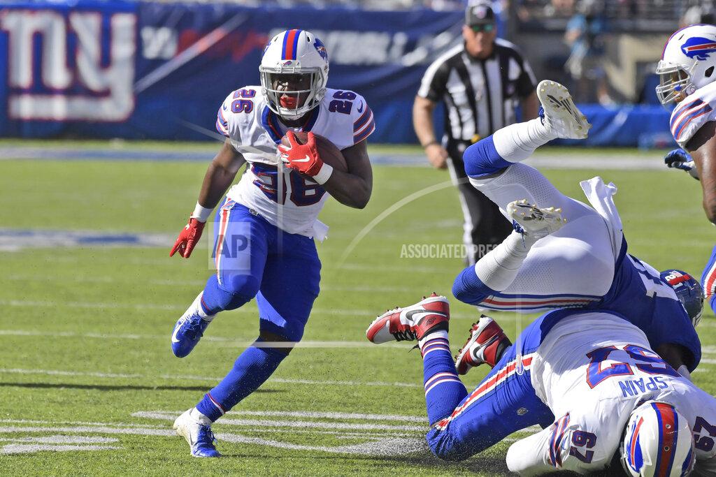 Bill Kostroun Buffalo Bills' Devin Singletary runs the ball during the second half of an NFL football game against the New York Giants, Sunday, Sept. 15, 2019, in East Rutherford, N.J. (AP Photo/Bill Kostroun)