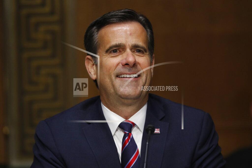 In this May 5, 2020, photo, Rep. John Ratcliffe, R-Texas, testifies before the Senate Intelligence Committee during his nomination hearing on Capitol Hill in Washington. President Donald Trump’s pick to be the nation’s top intelligence official, Ratcliffe, is adamant that if confirmed he will not allow politics to color information he takes to the president. (AP Photo/Andrew Harnik, Pool)