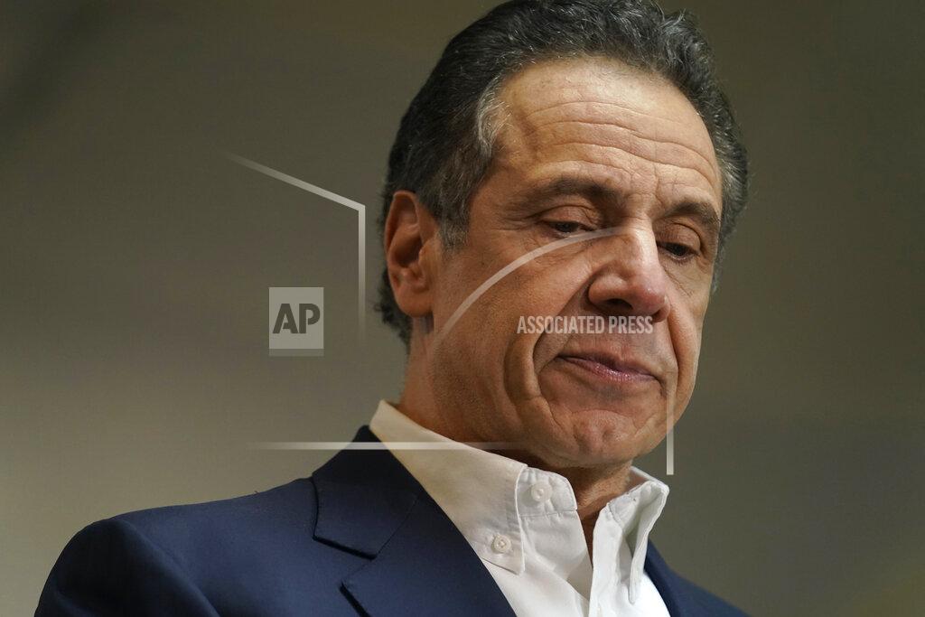 Seth Wenig New York Governor Andrew Cuomo speaks before getting vaccinated at a church in the Harlem section of New York, Wednesday, March 17, 2021. (AP Photo/Seth Wenig, Pool)