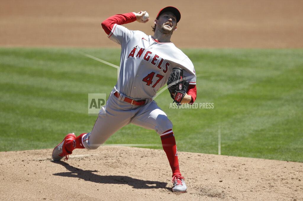 Ben Margot Los Angeles Angels pitcher Griffin Canning works against the Oakland Athletics in the first inning of a baseball game Monday, July 27, 2020, in Oakland, Calif. (AP Photo/Ben Margot)