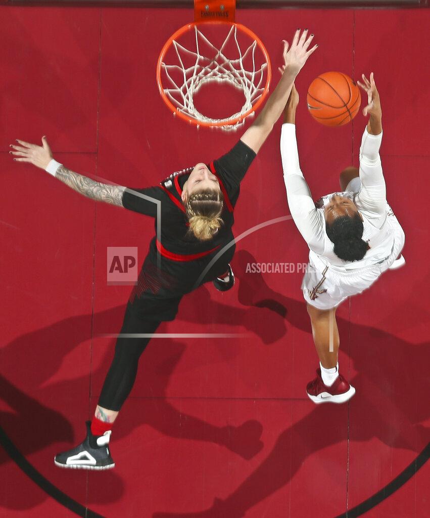 Phil Sears Louisville forward Sam Fuehring, left, can't stop Florida State guard Savannah Wilkinson from making a layup during the first half of an NCAA college basketball game in Tallahassee, Fla., Thursday, Jan. 24, 2019. (AP Photo/Phil Sears)