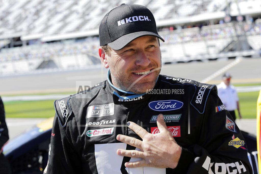 FILE - In this Feb. 9, 2020, file photo, Ryan Newman stands on pit road after his run during NASCAR auto racing qualifying at Daytona International Speedway in Daytona Beach, Fla. Roush Fenway Racing announced a 12-race sponsorship deal Wednesday, Aug. 12, 2020, with Guaranteed Rate to fund Ryan Newman's car throughout the remainder of this season.
(AP Photo/Terry Renna, File)