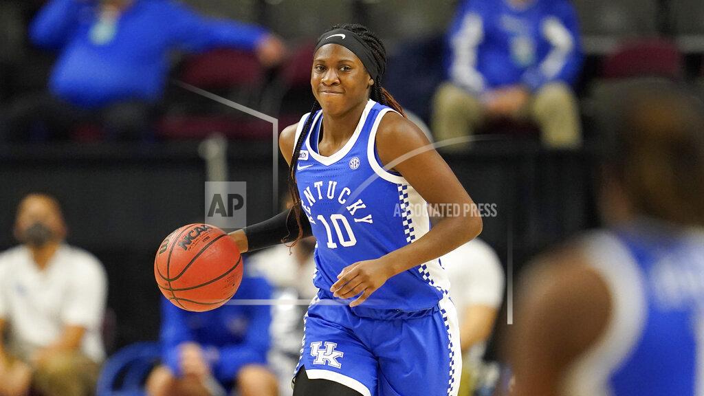 Sam Craft FILE - Kentucky guard Rhyne Howard (10) brings the ball down court against Texas A&M during the first half of an NCAA college basketball game in College Station, Texas, in this Thursday, Jan. 7 2021, file photo. Howard was named to the preseason Associated Press NCAA college basketball All-America team on Tuesday, Oct. 26, 2021. (AP Photo/Sam Craft, File)
