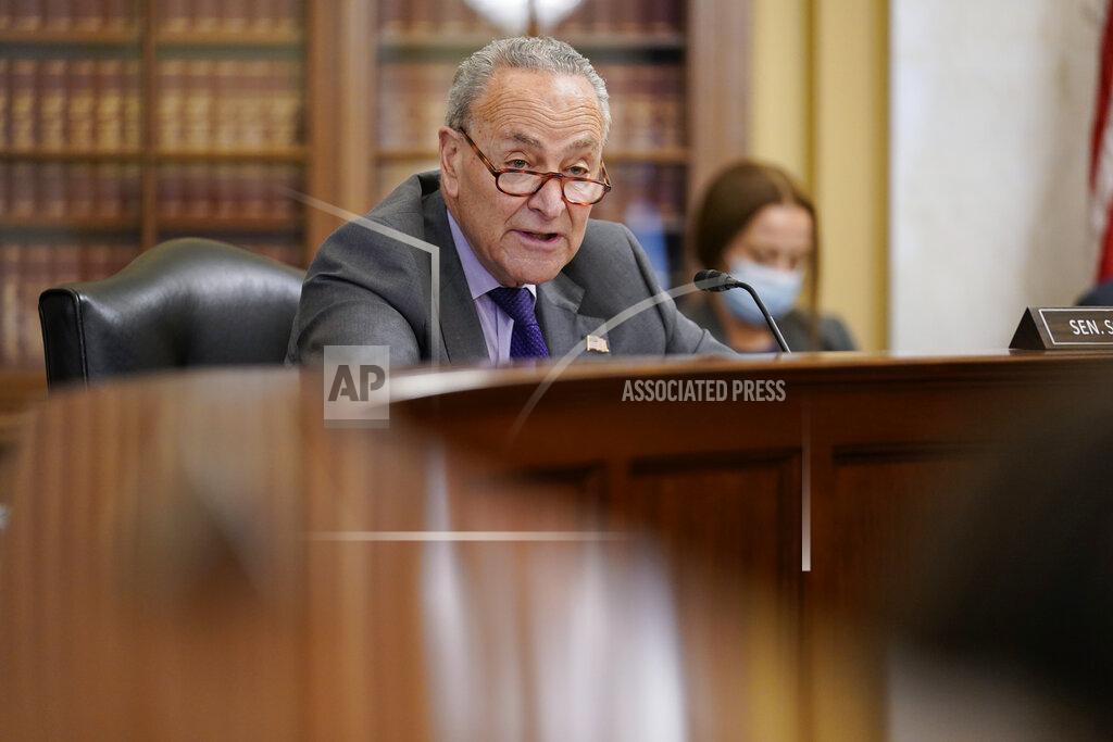 J. Scott Applewhite Senate Majority Leader Chuck Schumer of N.Y., speaks during a Senate Rules Committee hearing at the Capitol in Washington, Tuesday, May 11, 2021. (AP Photo/J. Scott Applewhite)