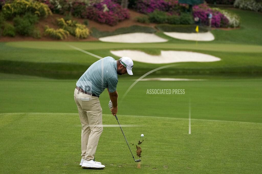 Charlie Riedel Marc Leishman, of Australia, hits his tee shot on the 12th hole during the second round of the Masters golf tournament on Friday, April 9, 2021, in Augusta, Ga. (AP Photo/Charlie Riedel)