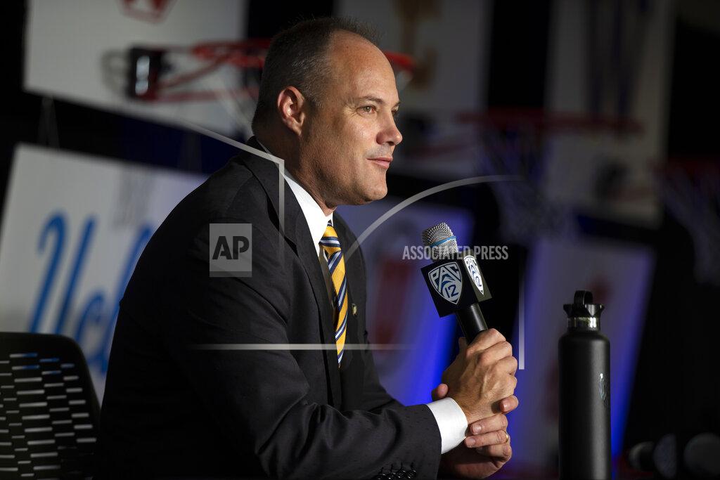 D. Ross Cameron California head coach Mark Fox speaks during the Pac-12 NCAA college basketball media day, in San Francisco, Tuesday, Oct. 8, 2019. (AP Photo/D. Ross Cameron)