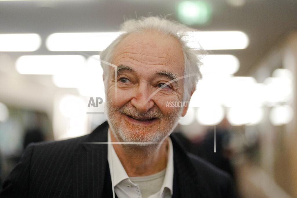 Markus Schreiber Jacques Attali pose for a photo after an interview with the Associated Press during the World Economic Forum in Davos, Switzerland, Tuesday, May 24, 2022. The annual meeting of the World Economic Forum is taking place in Davos from May 22 until May 26, 2022. (AP Photo/Markus Schreiber)