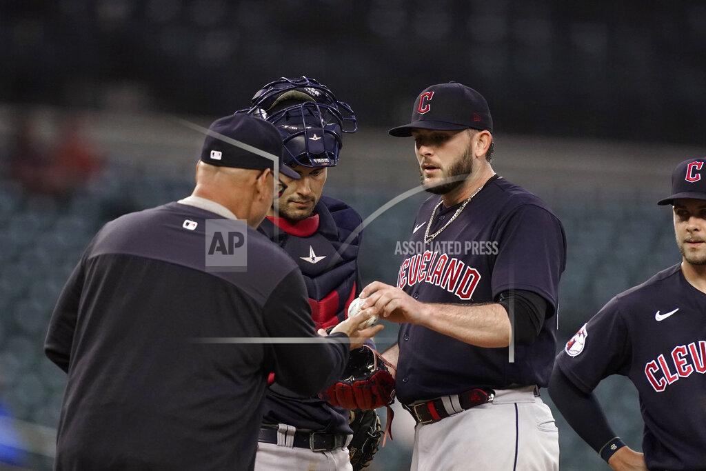 Carlos Osorio Cleveland Guardians starting pitcher Konnor Pilkington is pulled by manager Terry Francona during the fourth inning of a baseball game against the Detroit Tigers, Thursday, May 26, 2022, in Detroit. (AP Photo/Carlos Osorio)