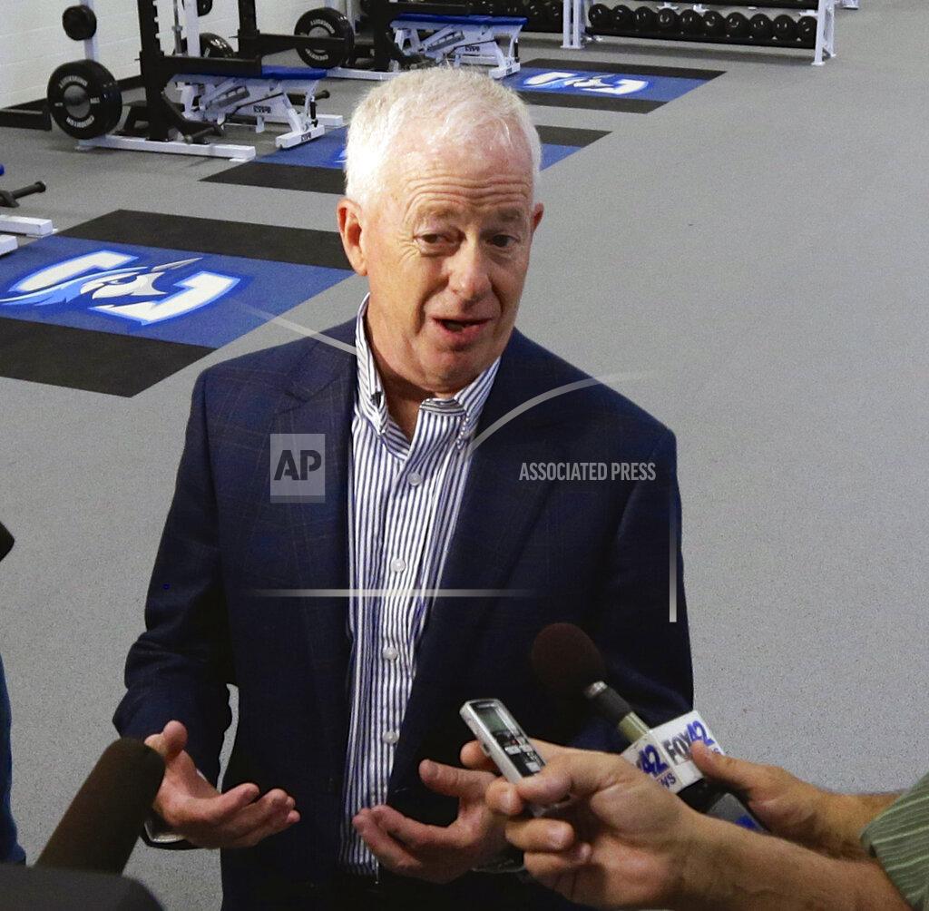 Nati Harnik FILE - In this June 6, 2014, file photo, Bruce Rasmussen, Creighton University's athletic director, speaks to reporters at the Athletic Performance Center in Omaha, Neb. The NCAA put Creighton men's basketball program on two years' probation and docked scholarships each of the next two seasons on Tuesday, June 22, 2021, after alleging that a former assistant coach accepted cash from a management agency. The committee on infractions said Creighton athletic director Bruce Rasmussen violated ethics rules after he conducted his own investigation without notifying or coordinating with the compliance office. (AP Photo/Nati Harnik, File)