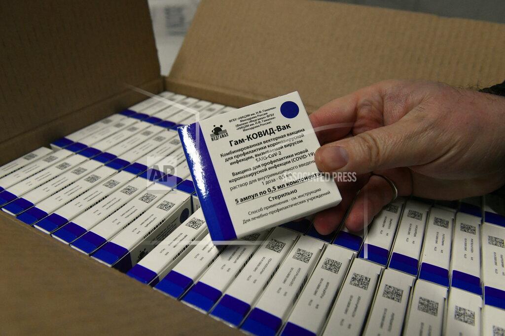 Zoltan Mathe Boxes of Sputnik V vaccines at a warehouse of Hungaropharma, a Hungarian pharmaceutical wholesale company, in Budapest, Hungary, Thursday, March 4, 2021, after a shipment of 280,000 doses of the Russian vaccine Sputnik V arrived in Hungary. (Zoltan Mathe/MTI via AP)