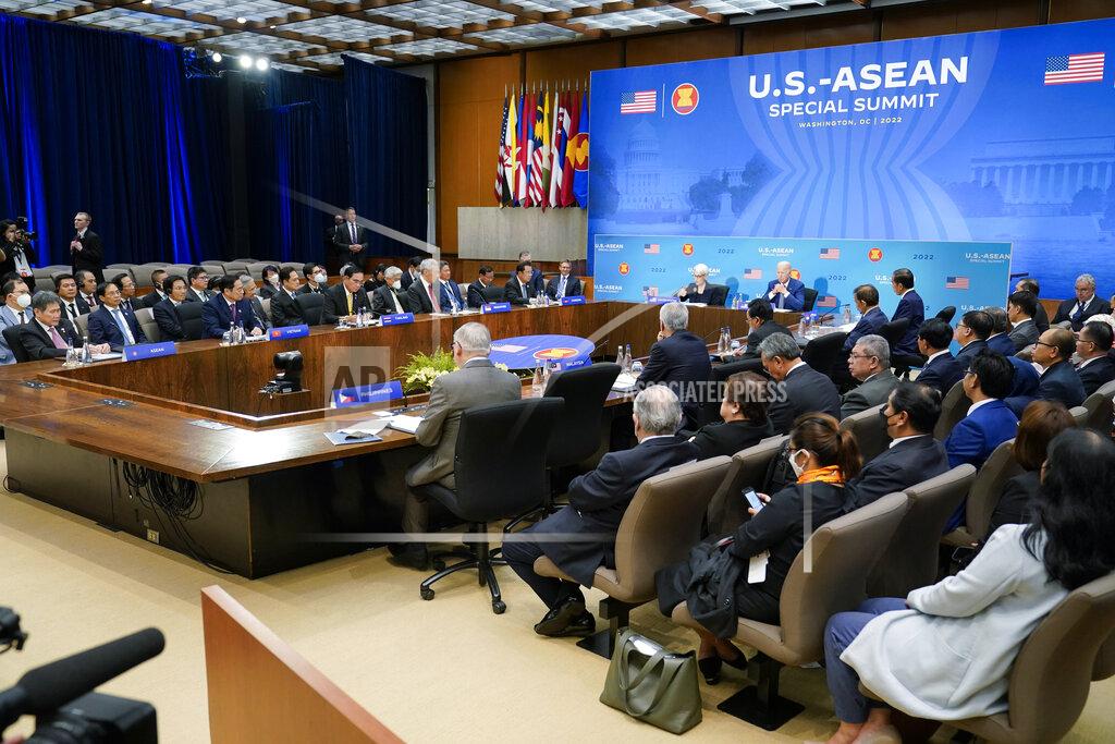 Susan Walsh President Joe Biden participates in the U.S.-ASEAN Special Summit to commemorate 45 years of U.S.-ASEAN relations at the State Department in Washington, Friday, May 13, 2022. (AP Photo/Susan Walsh)