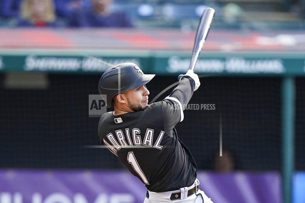 Tony Dejak Chicago White Sox's Nick Madrigal hits an RBI-single in the third inning of the second baseball game of a doubleheader against the Cleveland Indians, Monday, May 31, 2021, in Cleveland. (AP Photo/Tony Dejak)