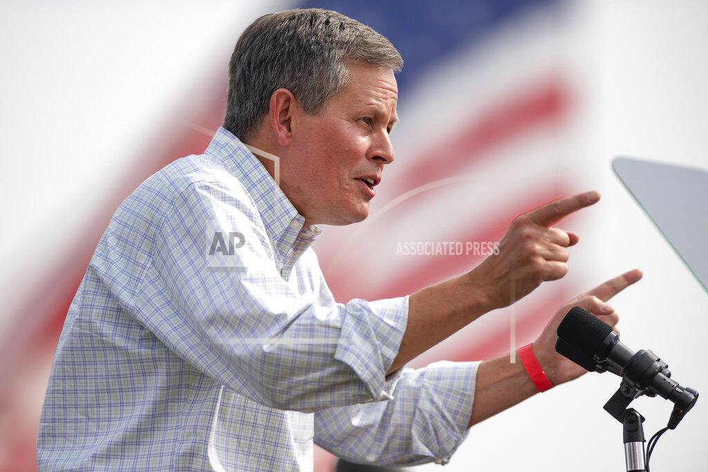 Tommy Martino FILE - In this Sept. 14, 2020, file photo, Sen. Steve Daines, R-Mont., speaks at a campaign rally for his reelection bid in Belgrade, Mont. (AP Photo/Tommy Martino, File)