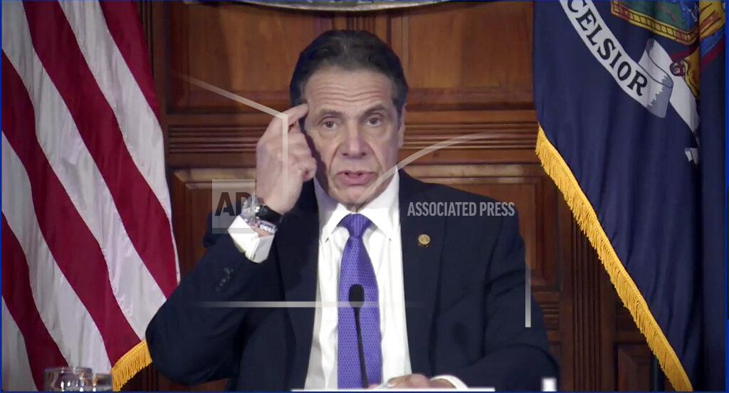 Uncredited In this image taken from video from the Office of the N.Y. Governor, New York Gov. Andrew Cuomo speaks during a news conference, Wednesday, March 3, 2021, in Albany, N.Y. Besieged by sexual harassment allegations, a somber Cuomo apologized Wednesday, saying he "learned an important lesson" about his own behavior around women, but he said he intended to remain in office. (Office of the NY Governor via AP)