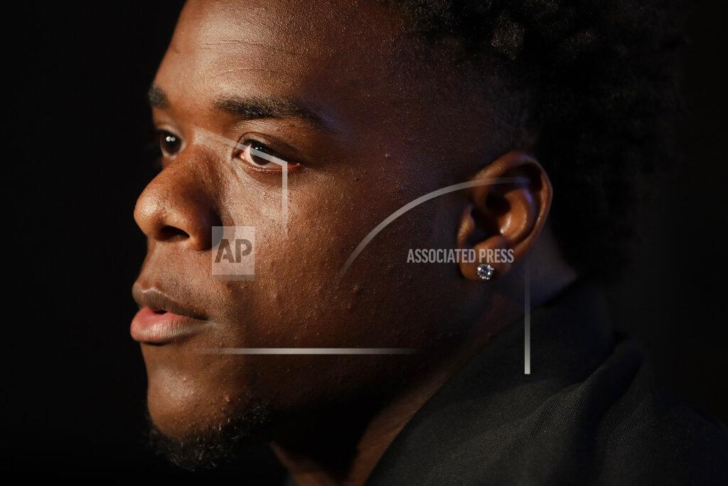Marcio Jose Sanchez Oregon State running back Jermar Jefferson answers questions during the Pac-12 Conference NCAA college football Media Day Wednesday, July 24, 2019, in Los Angeles. (AP Photo/Marcio Jose Sanchez)
