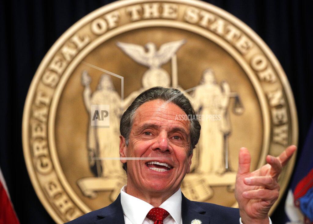 Brendan Mcdermid New York Gov. Andrew Cuomo speaks during a news conference at his offices, Wednesday, March 24, 2021, in New York. (Brendan McDermid/Pool Photo via AP)