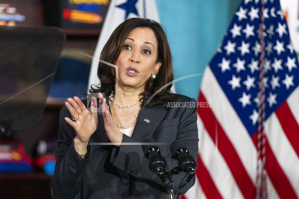 Manuel Balce Ceneta Vice President Kamala Harris speaks about child tax credit during visit at CentroNia, a bilingual early childhood education school in northwest Washington, Friday, June 11, 2021 . (AP Photo/Manuel Balce Ceneta)