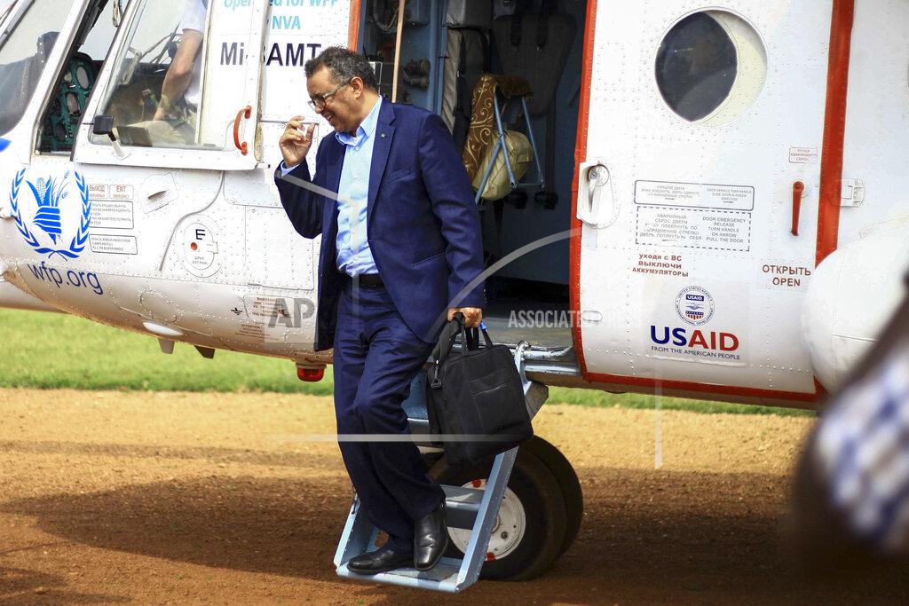 Kudra Maliro FILE - In this Saturday, June 15, 2019 file photo, World Health Organization Director-General Tedros Adhanom Ghebreyesus arrives by helicopter at Ruhenda airport in Butembo, eastern Congo, to visit operations aimed at preventing the spread of Ebola and treating its victims. As WHO faces allegations that unnamed staffers were involved in the systemic sexual abuse of women, Tedros has declared he was “outraged,” and emergencies director Dr. Michael Ryan said, “We have no more information than you have.” But an AP investigation has found that senior WHO management was not only informed of specific cases of alleged sexual misconduct in 2019, but was asked how to handle them. (AP Photo/Kudra Maliro)