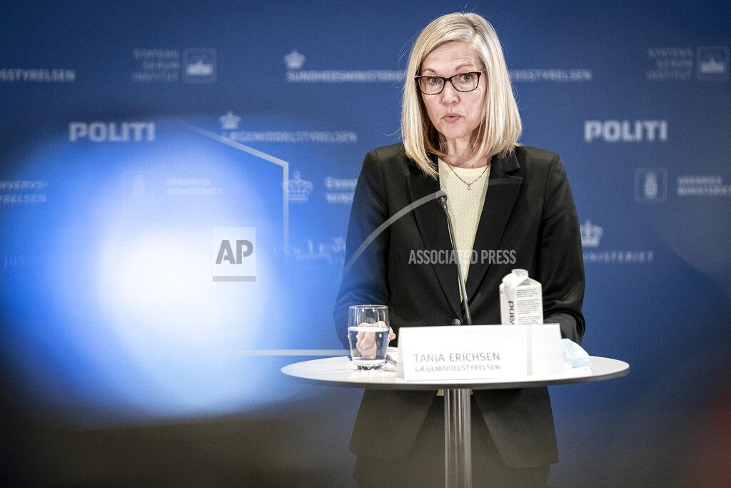 Mads Claus Rasmussen FILE - In this March 25, 2021 file photo, Tanja Erichsen, from the Danish Medicines Agency speaks during a press briefing about the status of the AstraZeneca COVID-19 vaccine in Copenhagen. On Friday, April 23 The Associated Press reported on stories circulating online incorrectly asserting Erichsen fainted from her COVID-19 vaccine. Erichsen collapsed during an April 14 press conference to discuss the country’s decision to discontinue use of the AstraZeneca vaccine, but it was not related to the vaccine. (Mads Claus Rasmussen/Ritzau Scanpix via AP, File)