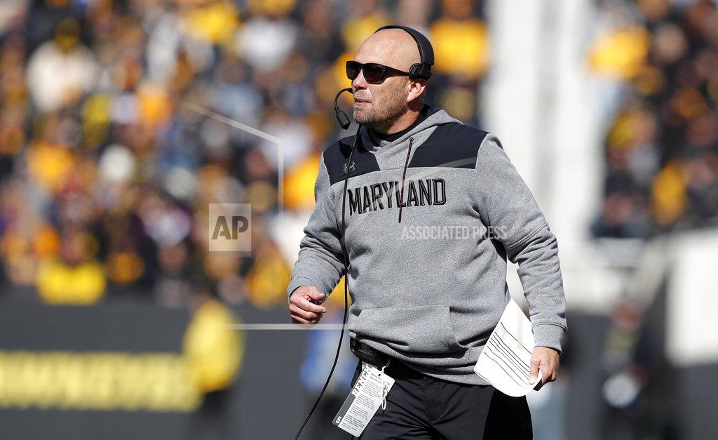 Charlie Neibergall Maryland interim head coach Matt Canada watches from the sideline during the second half of an NCAA college football game against Iowa, Saturday, Oct. 20, 2018, in Iowa City, Iowa. Iowa won 23-0. (AP Photo/Charlie Neibergall)