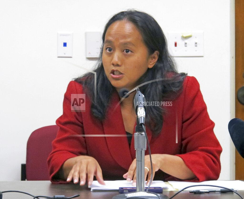 FILE - This Jan. 23, 2014 file photo shows Hawaii state Rep. Della Au Belatti speaking in HonoluluCut spending, raise taxes, or perhaps both. Hawaii lawmakers face tough choices as they convene a new legislative session this week amid a pandemic that has pummeled tourism, the state's biggest industry, and depleted tax revenue. Lawmakers expect to spend time addressing how to spend federal funds allocated to help Hawaii test for the coronavirus, distribute vaccines, and bolster hospitals. They'll also consider how to help Hawaii's economy recover from the public health crisis. (AP Photo/Audrey McAvoy, File)