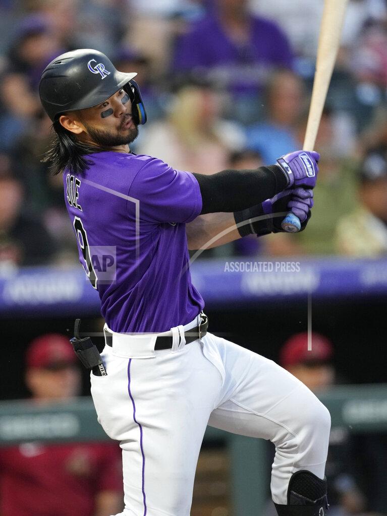David Zalubowski Colorado Rockies' Connor Joe watches his three-run triple off Arizona Diamondbacks starting pitcher Dallas Keuchel during the fourth inning of a baseball game Saturday, July 2, 2022, in Denver. (AP Photo/David Zalubowski)