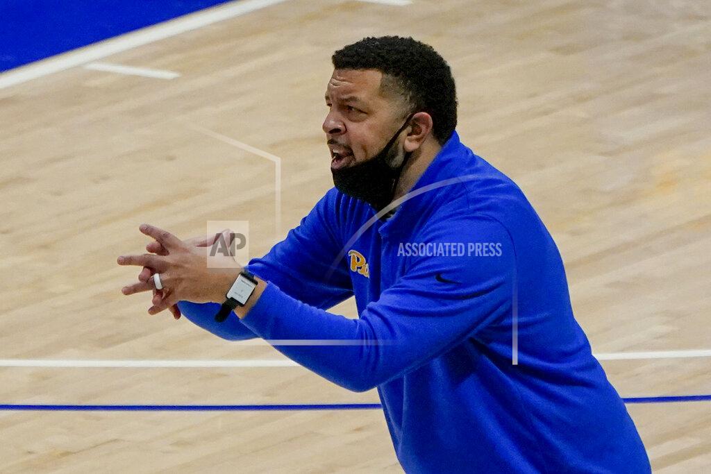 Keith Srakocic Pittsburgh coach Jeff Capel signals to his team during the second half of an NCAA college basketball game against Duke, Tuesday, Jan. 19, 2021, in Pittsburgh. (AP Photo/Keith Srakocic)