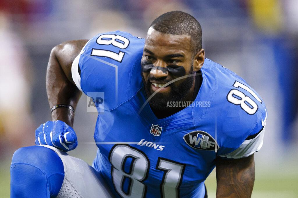 Rick Osentoski FILE - In this Dec. 27, 2015, file photo, Detroit Lions wide receiver Calvin Johnson (81) warms up before an NFL football game against the San Francisco 49ers at Ford Field in Detroit. The former Lions superstar said the team wanted him to change his story regarding one of the many concussions he had during his nine-year NFL career. (AP Photo/Rick Osentoski, File)