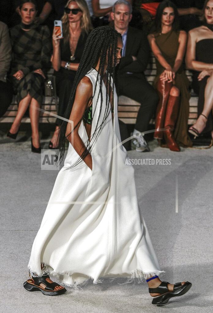 Bebeto Matthews The latest fashion from Proenza Schouler is modeled during New York's Fashion Week, Wednesday Sept. 8, 2021. (AP Photo/Bebeto Matthews)