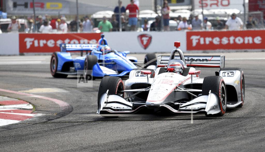 Jason Behnken Team Penske's Will Power (12), of Australia, drives during the IndyCar Firestone Grand Prix of St. Petersburg (Fla.) auto race Sunday, March 10, 2019, in St Petersburg, Fla. (AP Photo/Jason Behnken)