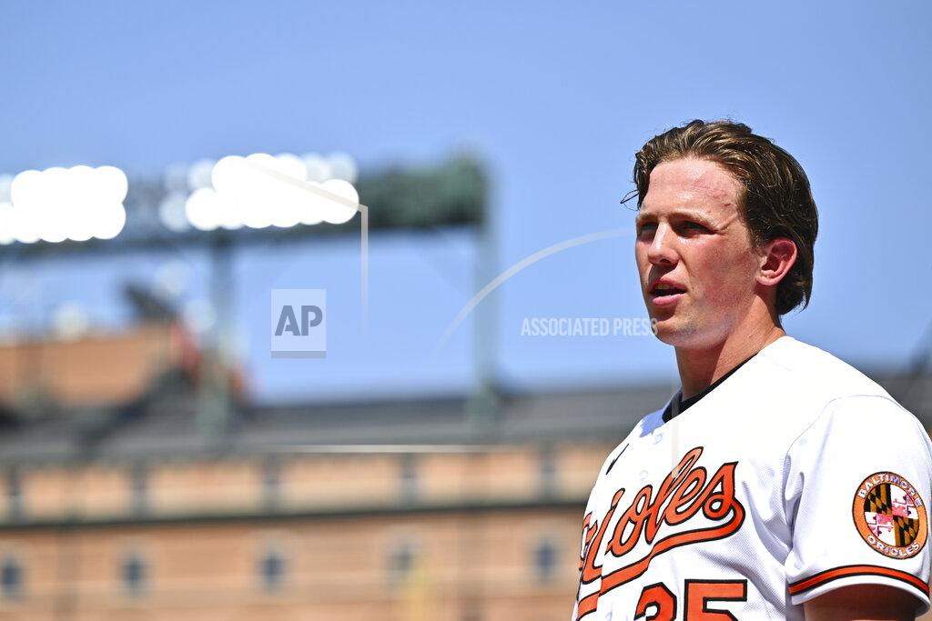 Terrance Williams Baltimore Orioles' Adley Rutschman looks on during a break in the action in the fifth inning of a baseball game against the Tampa Bay Rays, Sunday, May 22, 2022, in Baltimore. (AP Photo/Terrance Williams)