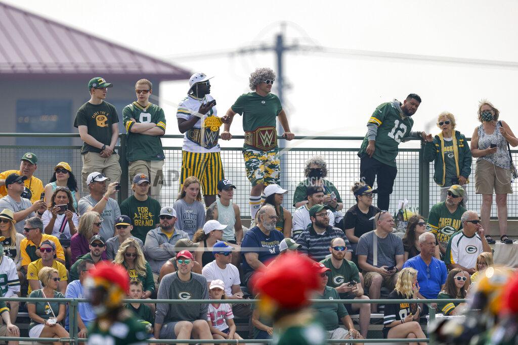 Matt Ludtke Green Bay Packers fans attend NFL football training camp Saturday, July 31, 2021, in Green Bay, Wis. (AP Photo/Matt Ludtke)