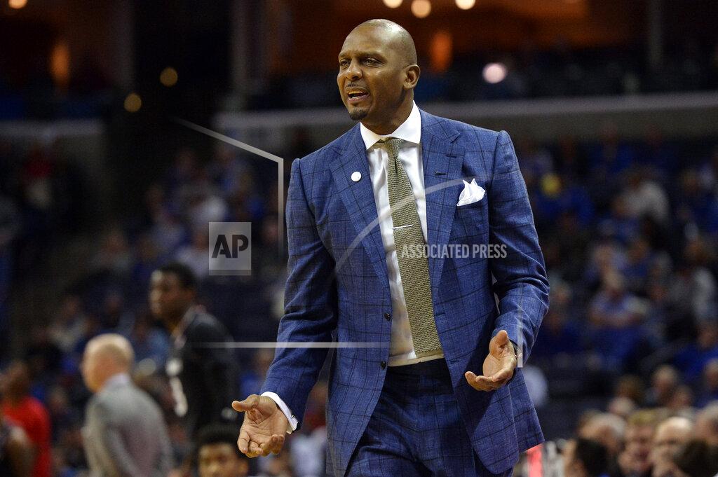 FILE - In this Feb. 7, 2019, file photo, Memphis head coach Penny Hardaway watches during an NCAA college basketball game against Cincinnati in Memphis, Tenn. Former NBA stars Hardaway and Jerry Stackhouse have taken on new challenges with both trying to revive a pair of struggling college basketball programs about 200 miles apart in Tennessee. (AP Photo/Brandon Dill, File)