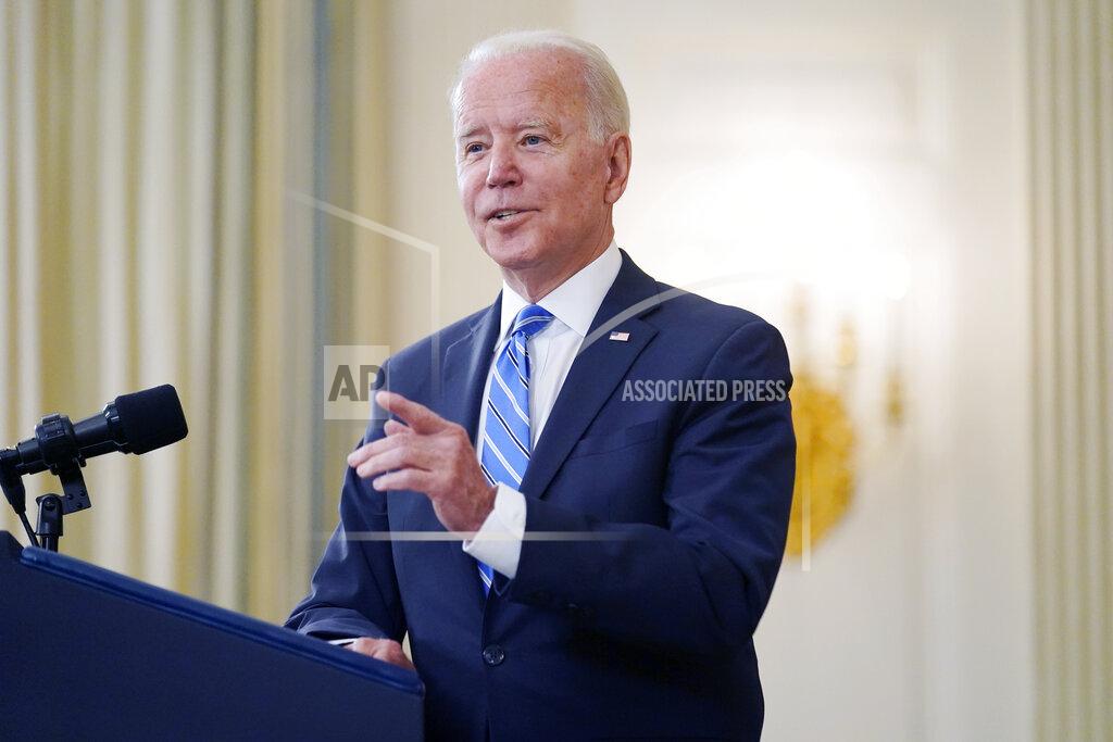 Andrew Harnik President Joe Biden speaks about the economy and his infrastructure agenda in the State Dining Room of the White House, in Washington, Monday, July 19th, 2021. (AP Photo/Andrew Harnik)