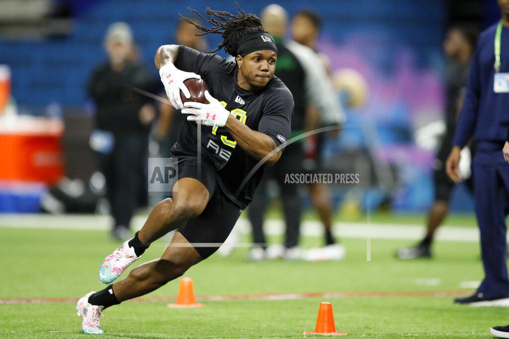 Charlie Neibergall Maryland running back Anthony McFarland runs a drill at the NFL football scouting combine in Indianapolis, Friday, Feb. 28, 2020. (AP Photo/Charlie Neibergall)