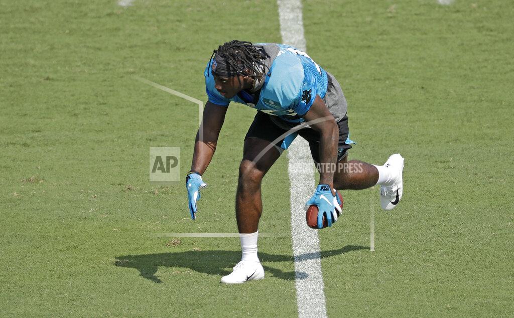 Chuck Burton Carolina Panthers' Curtis Samuel (10) catches a pass during practice at the NFL football team's training camp in Spartanburg, N.C., Friday, July 26, 2019. (AP Photo/Chuck Burton)