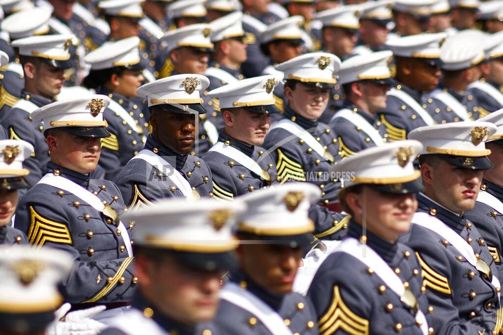 Eduardo Munoz Alvarez United States Military Academy graduating cadets attend their graduation ceremony of the U.S. Military Academy class of 2022 at Michie Stadium on Saturday, May 21, 2022, in West Point, N.Y. (AP Photo/Eduardo Munoz Alvarez)