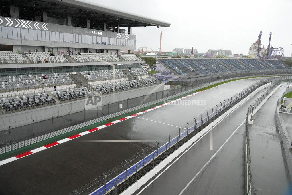 Sergei Grits General view ahead of qualifying the third practice session at the Sochi Autodrom circuit, in Sochi, Russia, Saturday, Sept. 25, 2021. The Russian Formula One Grand Prix will be held on Sunday. (AP Photo/Sergei Grits)