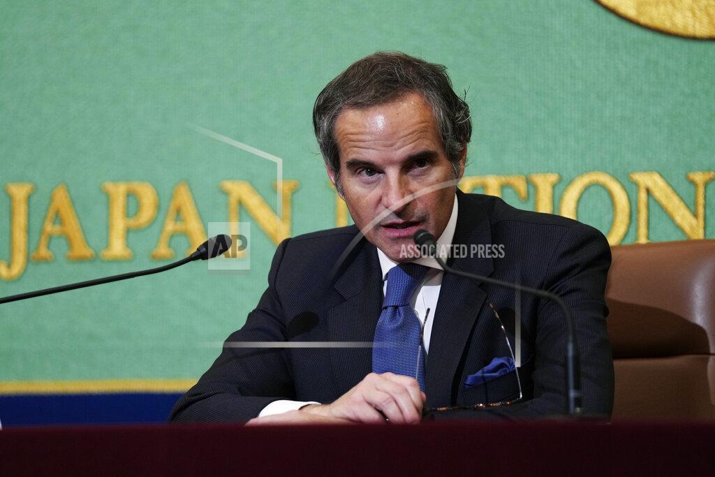 Hiro Komae Director General of the International Atomic Energy Agency (IAEA) Rafael Grossi speaks during a news conference at the Japan National Press Club in Tokyo, Friday, May 20, 2022. Responding to questions about risks of accidents amid the war in Ukraine, Grossi said there is a robust set of precautions to prevent attacks on nuclear facilities like the huge atomic power facility in Zaporizhzhia but added that similar care must be taken to avoid disasters from dams and chemical facilities. (AP Photo/Hiro Komae)