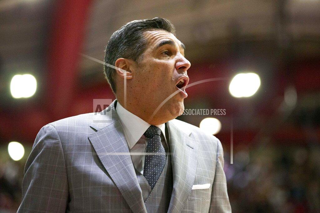 Laurence Kesterson Villanova head coach Jay Wright shouts from the sideline during the second half of an NCAA college basketball game against Saint Joseph's, Saturday, Dec. 7, 2019, in Philadelphia. Villanova won 78-66. (AP Photo/Laurence Kesterson)