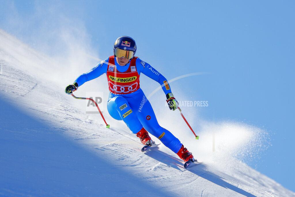 Giovanni Maria Pizzato Italy's Sofia Goggia speeds down the course during an alpine ski, women's World Cup downhill race, in Zauchensee, Austria, Saturday, Jan. 15, 2022. (AP Photo/Giovanni Maria Pizzato)