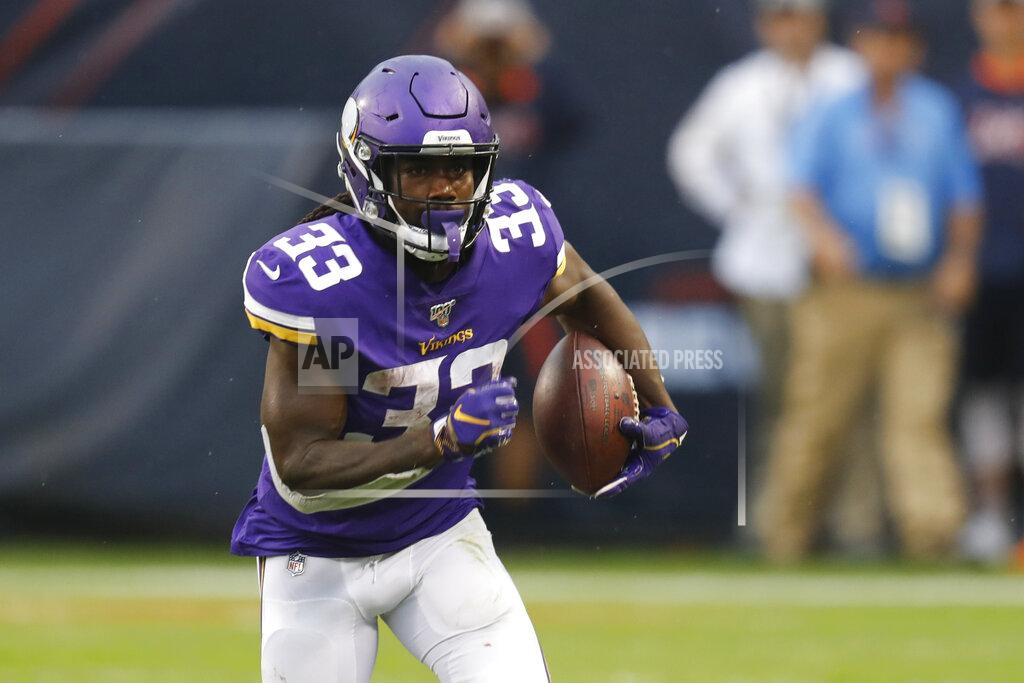 Charles Rex Arbogast Minnesota Vikings running back Dalvin Cook runs with the ball during the second half of an NFL football game against the Chicago Bears Sunday, Sept. 29, 2019, in Chicago. (AP Photo/Charles Rex Arbogast)