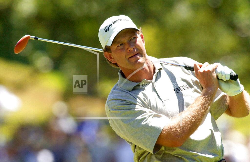 Morry Gash FILE - Retief Goosen of South Africa, watches his drive on the 13th hole during the second round at the U.S. Open golf tournament at the Southern Hills Country Club in Tulsa, Okla., Friday, June 15, 2001. Of seven previous majors at Southern Hills, Goosen is the only champion to win in a playoff. (AP Photo/Morry Gash, File)