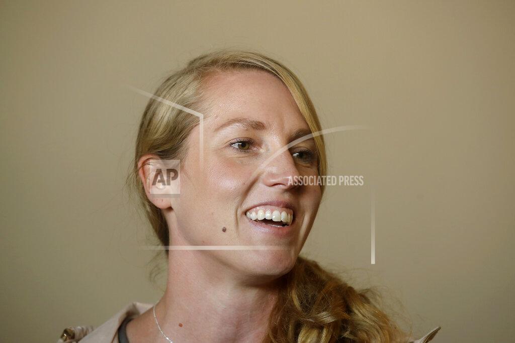 Jeff Chiu San Francisco Giants coach Alyssa Nakken smiles while speaking to reporters at Oracle Park in San Francisco, Thursday, Feb. 6, 2020. Nakken is the first female coach on a major league staff in baseball p. (AP Photo/Jeff Chiu)