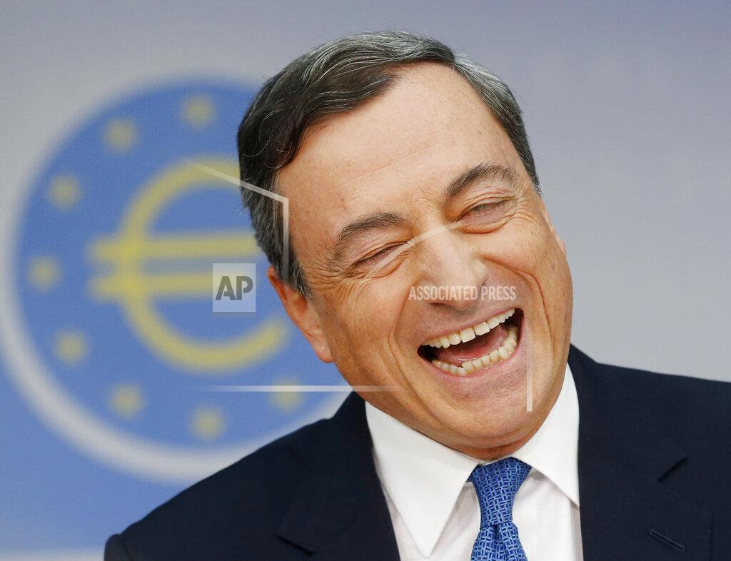 Michael Probst FILE - In this Thursday, Nov. 6, 2014 file photo, President of European Central Bank Mario Draghi, laughs during a news conference in Frankfurt, Germany. Italy’s weary president on Wednesday, Feb. 3, 2021 tapped “Super Mario,” arguably the world’s most famous Italian, to resolve a festering political crisis that threatens the ability of the eurozone’s third-largest economy to manage the coronavirus pandemic and recover from the worst recession since World War II. (AP Photo/Michael Probst, File)
