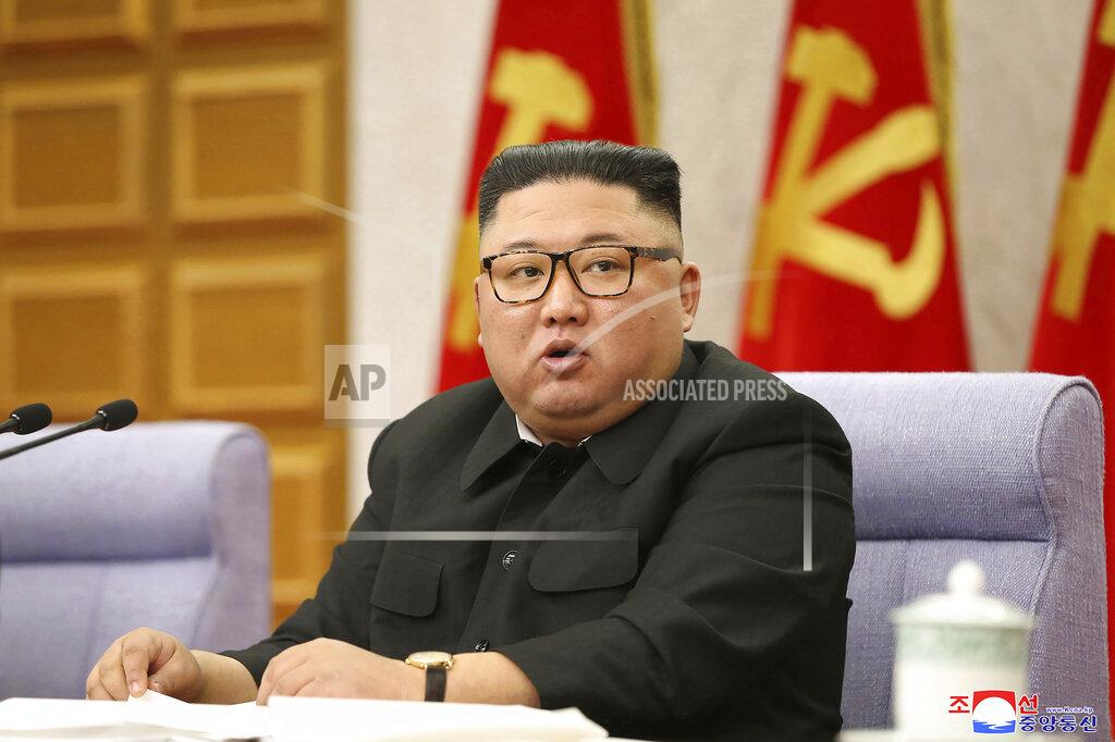 In this photo taken during a four-day meeting held from Feb. 8, 2021 until Feb. 11, 2021 and provided by the North Korean government, North Korean leader Kim Jong Un attends at a meeting of Central Committee of Worker’s Party of Korea in Pyongyang, North Korean. Independent journalists were not given access to cover the event depicted in this image distributed by the North Korean government. The content of this image is as provided and cannot be independently verified. Korean language watermark on image as provided by source reads: "KCNA" which is the abbreviation for Korean Central News Agency. (Korean Central News Agency/Korea News Service via AP)
