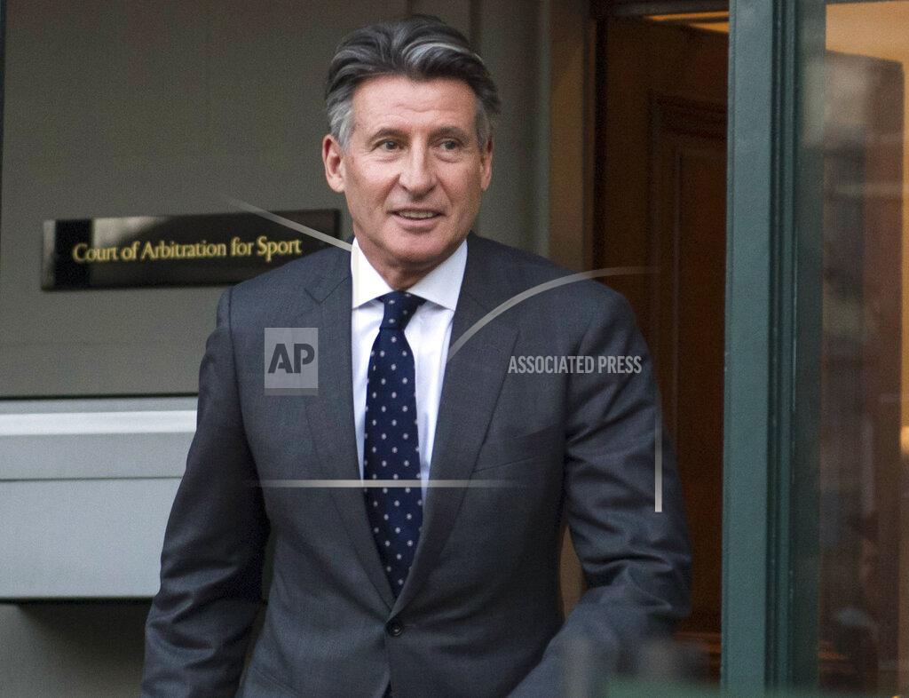 FILE - In this Monday, Feb. 18, 2019, file photo, Sebastian Coe leaves the Court of Arbitration for Sport in Lausanne, Switzerland. The date of the next world track championships is in limbo until the International Olympic Committee decides on a new schedule for the postponed Tokyo Games.
Coe, the Olympic great who is now president of World Athletics, said Friday, March 27, 2020, there are plenty of options for rescheduling next year's world championships in Eugene, Oregon, but at the moment they all depend on the IOC. (Laurent Gillieron/Keystone via AP, File)