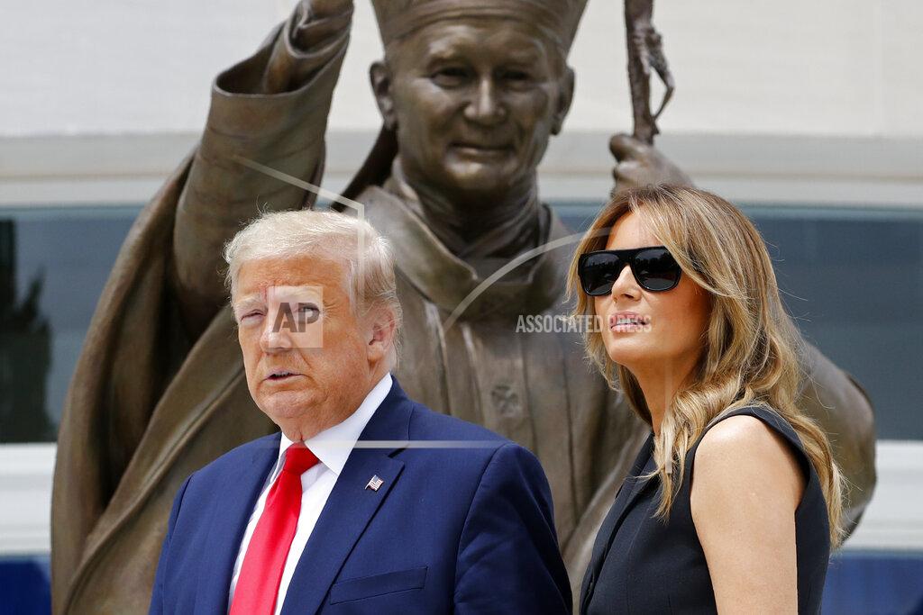 Patrick Semansky President Donald Trump and first lady Melania Trump visit Saint John Paul II National Shrine, Tuesday, June 2, 2020, in Washington. (AP Photo/Patrick Semansky)