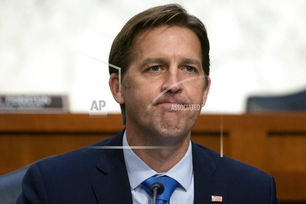 Stefani Reynolds FILE - In this Oct. 14, 2020, file photo Sen. Ben Sasse, R-Neb., questions Supreme Court nominee Amy Coney Barrett during the third day of her confirmation hearings before the Senate Judiciary Committee on Capitol Hill in Washington. (Stefani Reynolds/Pool via AP, File)
