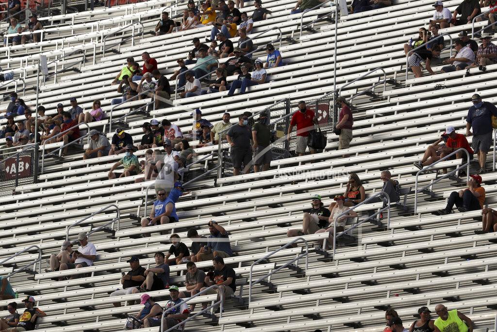 Mark Humphrey Fans wait for the start of a NASCAR All-Star Open auto race at Bristol Motor Speedway in Bristol, Tenn, Wednesday, July 15, 2020. (AP Photo/Mark Humphrey)